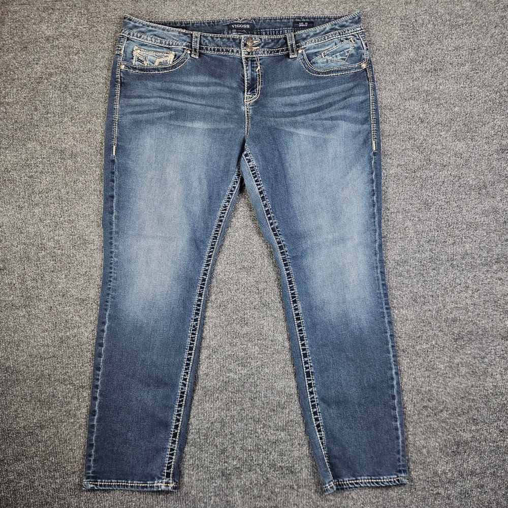 Vigoss The Chelsea Skinny Jeans Womens 24 High Rise Dark Wash Denim Stretch Blue